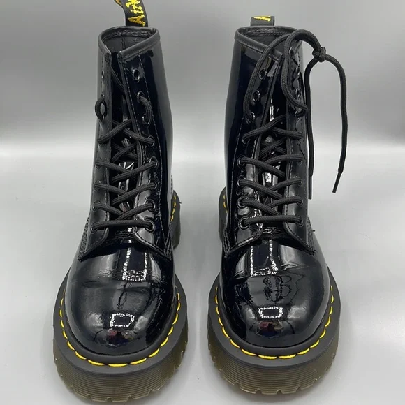 Dr Martens 1460 patent leather boots platforms - Picture 1 of 5
